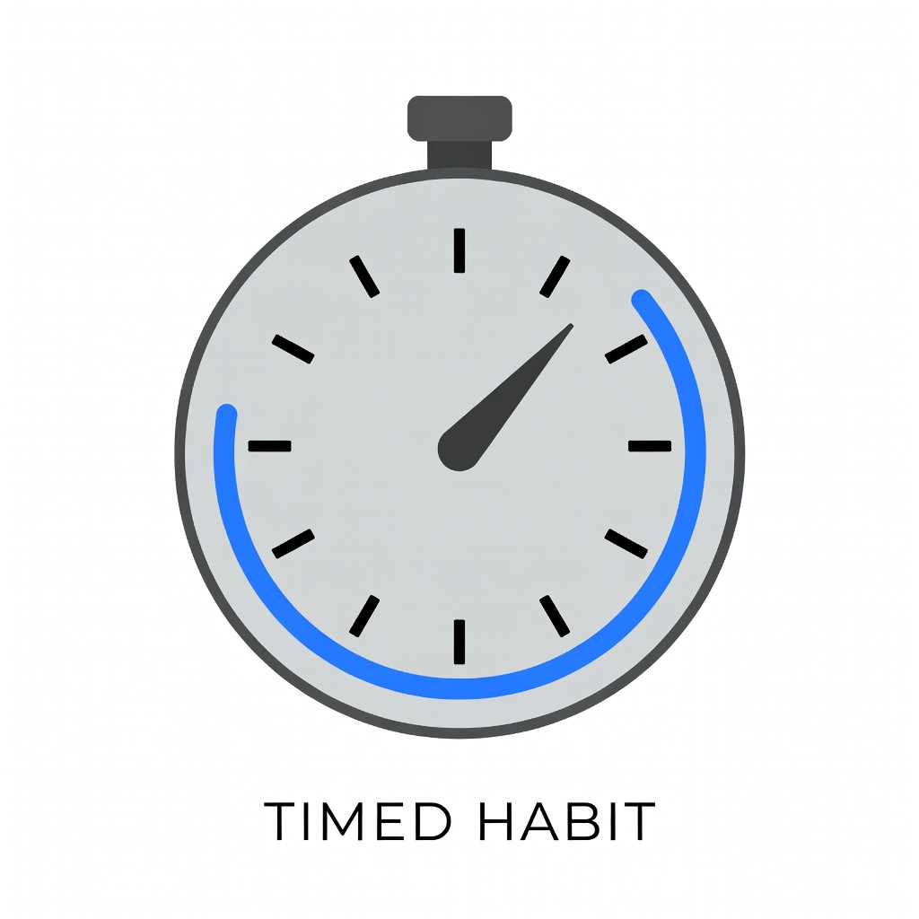 Stopwatch showing 2 minutes — habit tracking quick start